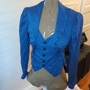Blue Button-Up Blazer
